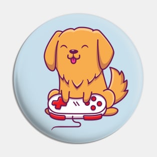 Cute Dog Gaming Cartoon Pin