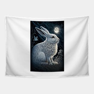 white hare 9 Tapestry