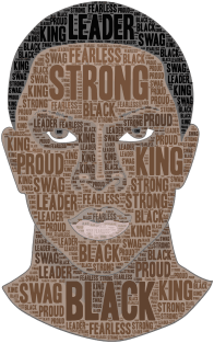 Strong Black King Word Art Magnet