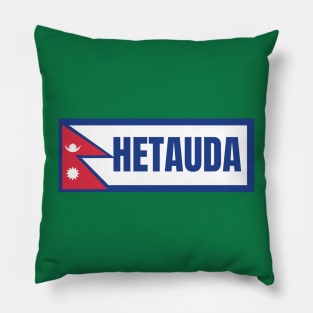 Hetauda City with Nepal Flag Pillow