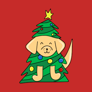 Cute Dog in a Christmas Tree with Ornaments, made by EndlessEmporium T-Shirt