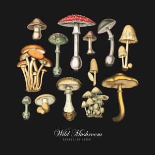 Wild Mushroom Vintage Encyclopedia T-Shirt