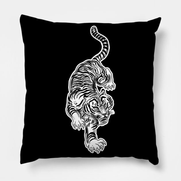 Crawling Tiger Pillow by absolemstudio