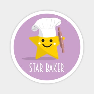 Cute Star Baker with Rolling Pin - Lilac Magnet