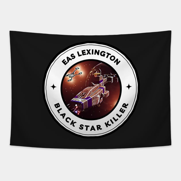 EAS Lexington - Black Star Killer - Black - Sci-Fi - B5 Tapestry by Fenay-Designs