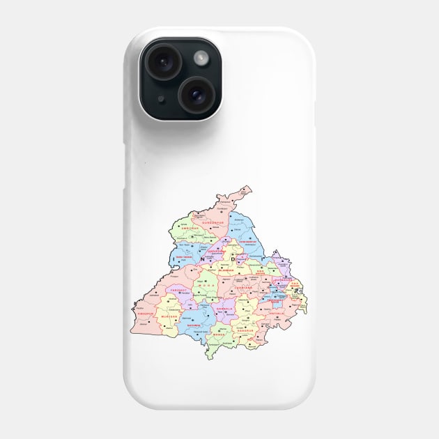 Punjab illustrated map Phone Case by who_rajiv