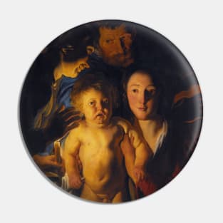 The Holy Family by Candlelight by Jacob Jordaens Pin