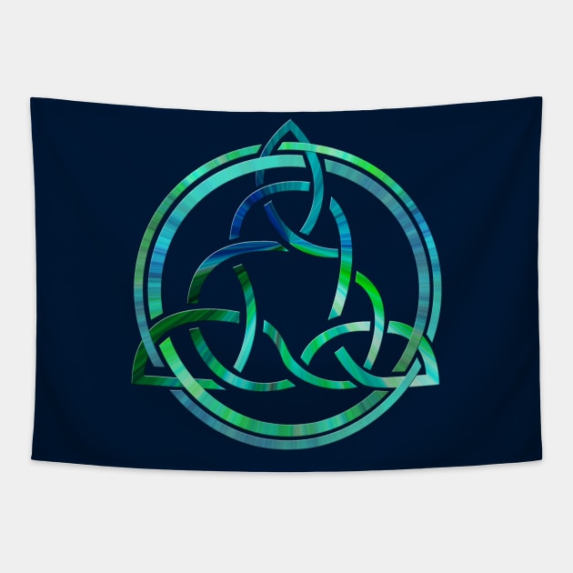 Aqua Celtic Trinity Knot Tapestry by MisfitInVisual