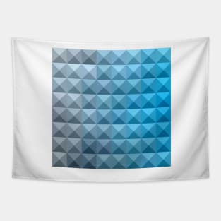 Bright Cerulean Blue Abstract Low Polygon Background Tapestry