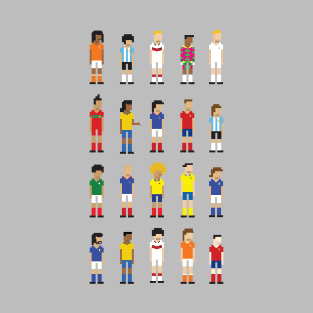 Historic football players in 8-bit by arturovinas