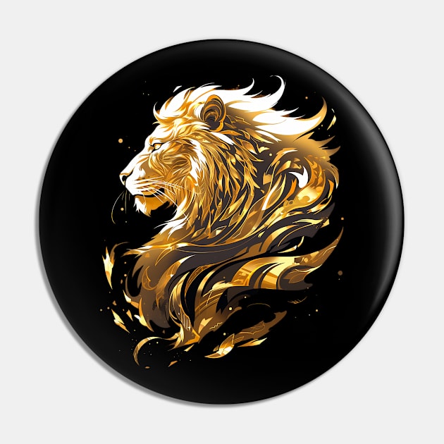 gold lion Pin by dorapeterx