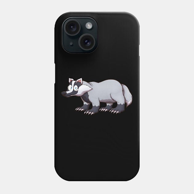 Cute Smiling Badger Phone Case by TheMaskedTooner