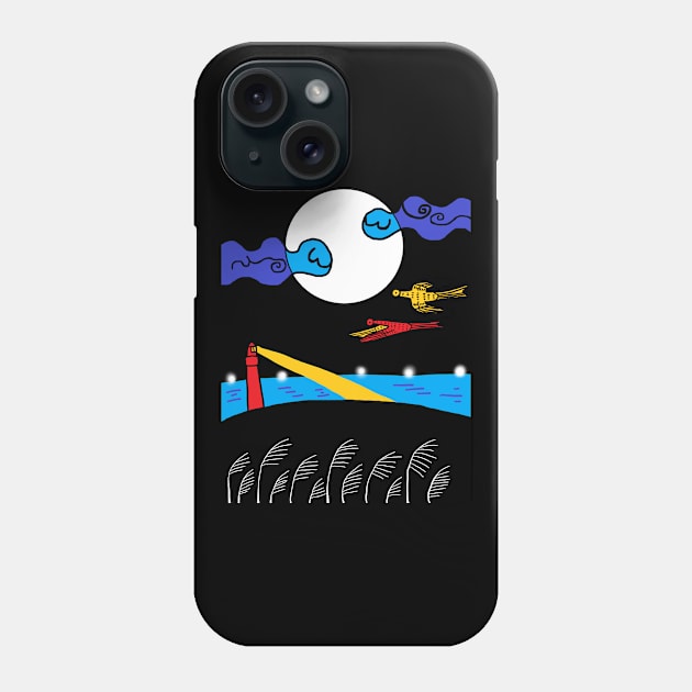 phoenix, bird and moon Phone Case by zzzozzo