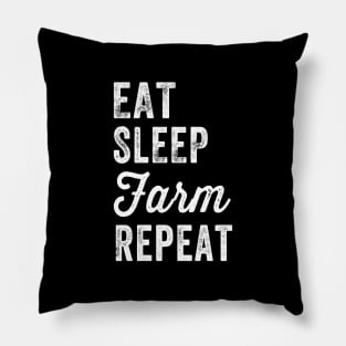 Eat sleep farm repeat Pillow