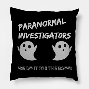 We do it for the boos, paranormal investigators Pillow