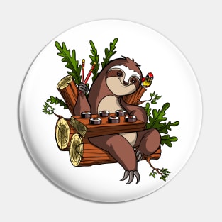Sloth Eating Sushi Pin