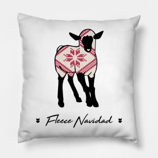 Fleece Navidad Feliz Navidad Christmas Sheep 2 Pillow