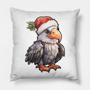 California Condor in Santa Hat Pillow