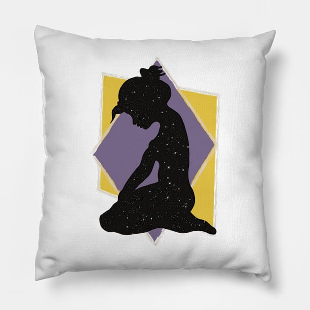 Galaxy Girl Pillow by Wandering Creative