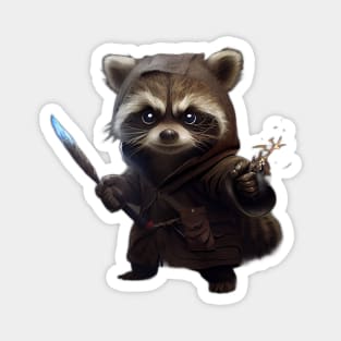 Angry Raccoon Ninja Magnet