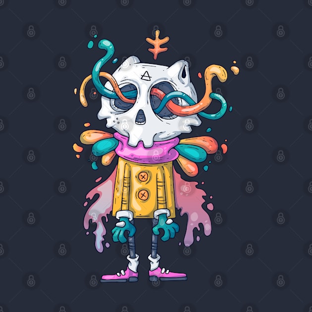 Monster skull creative cartoon by Mako Design 