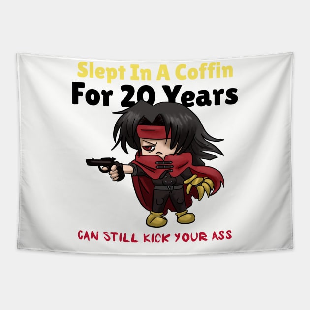 Vincent Valentine Chibi Kick Your Ass Tapestry by Gamers Utopia