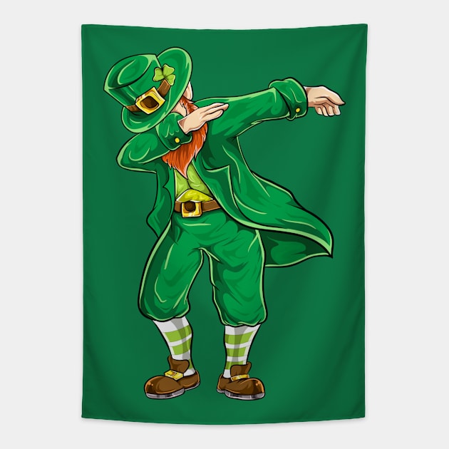 St Patrick's Day Dabbing Leprechaun Tapestry by E