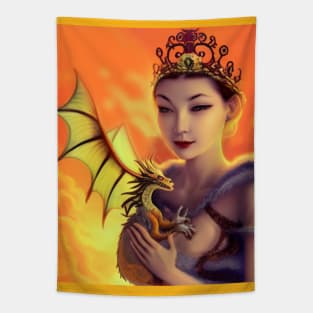 Dragon Queen Asian Tapestry