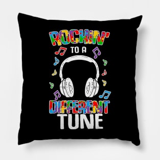 Rocking to a different tune Puzzle piece Autism Awareness Gift for Birthday, Mother's Day, Thanksgiving, Christmas Pillow