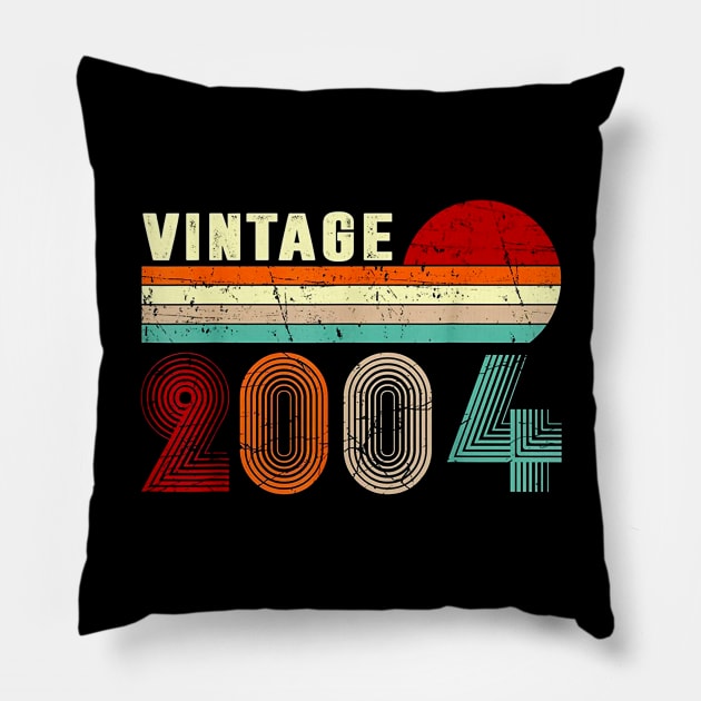 Vintage 2004 Funny 16 Years Old Boys and Girls 16th Birthday T-Shirt Pillow by dannetee