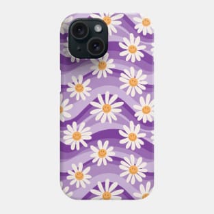 Wavy Daisies - Purple Phone Case