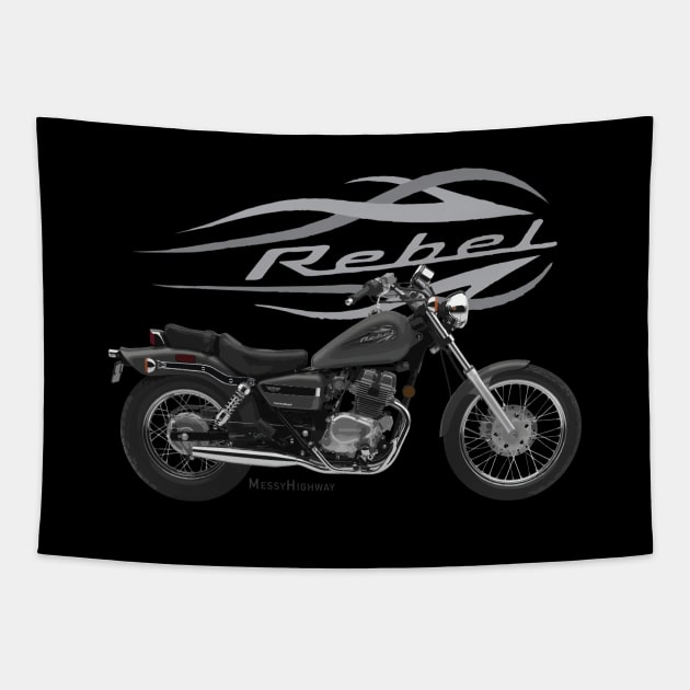 Honda Rebel 250 12 grey, sl Tapestry by MessyHighway