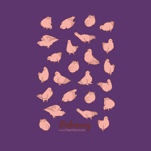 Poofy Pigeons (peach) T-Shirt