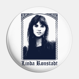 Linda Ronstadt / Faded Retro 1970s Style Fan Design Pin