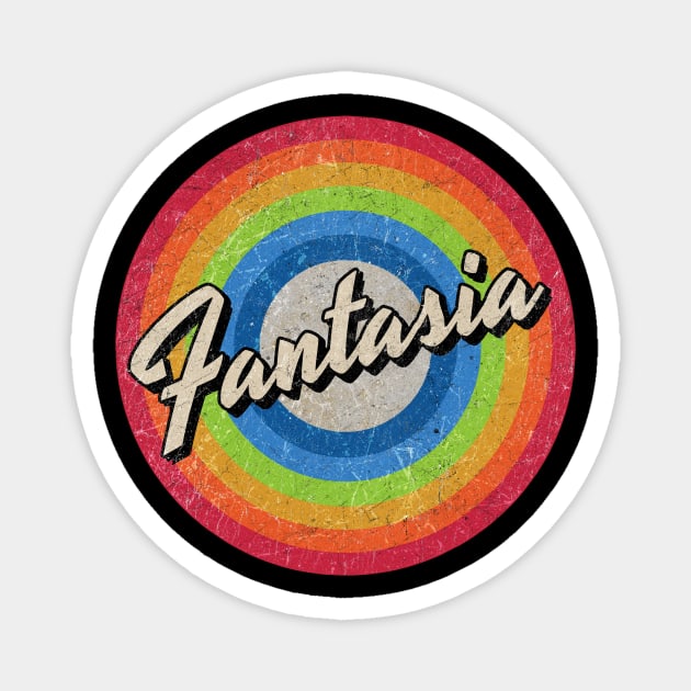 Vintage Style circle - Fantasia Magnet by henryshifter