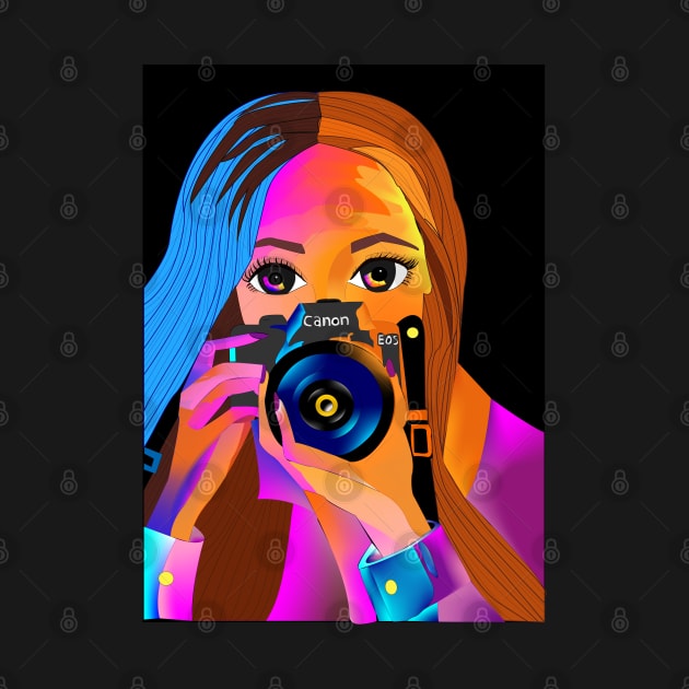 Girl with camera by Prismatic Tee