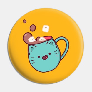 Hot Chocolate Cat Pin