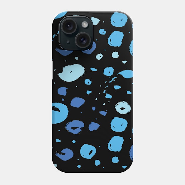 uneven pattern blue brush effect Phone Case by AlgamoArts