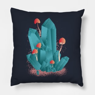 Amethyst Purple amethyst, crystals watercolor mushroom Pillow