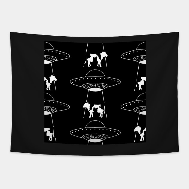 UFO Abducting a Cow Tapestry by MSBoydston