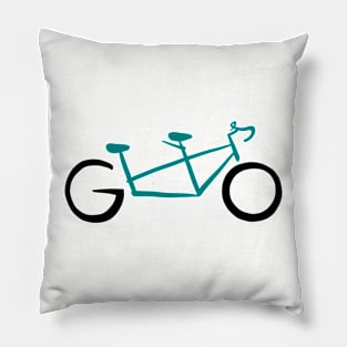 GO - teal Pillow