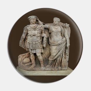 Nero and His Mother, Agrippina Roman Statue Pin