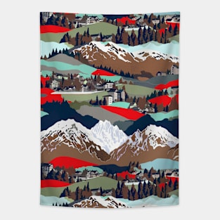 Swiss village folk art Tapestry