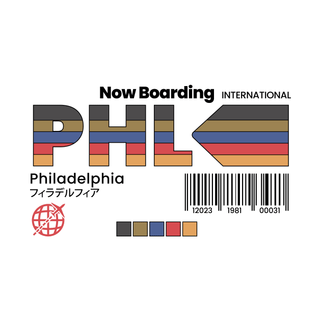 Vintage Philadelphia PHL Airport Retro Travel Pennsylvania by Now Boarding