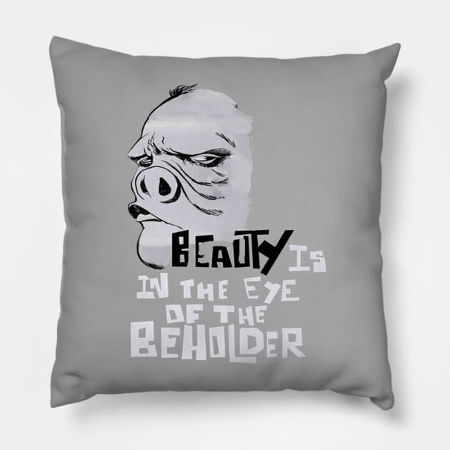 The Pig Face Twilight Zone Pillow by pberry