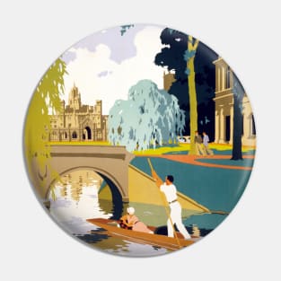 Vintage Travel Poster England Cambridge Pin