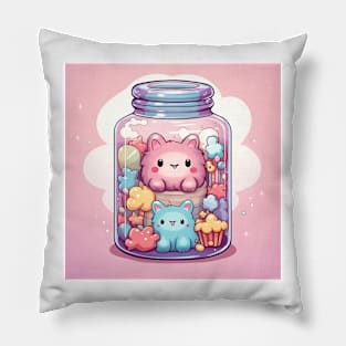 kawaii in bottle design Pillow