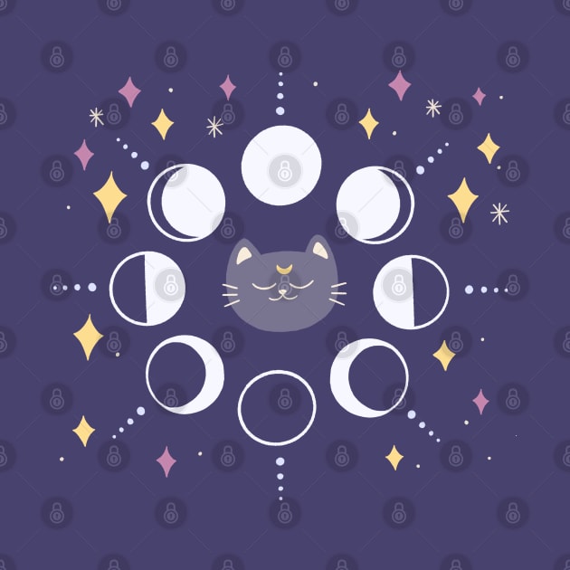 Moon Phases Cat by awesomesaucebysandy