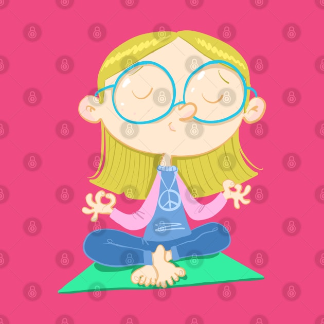 girl with glasses practices yoga by duxpavlic