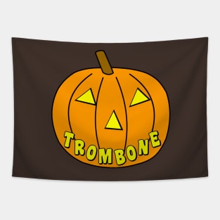 Trombone Halloween Pumpkin Tapestry